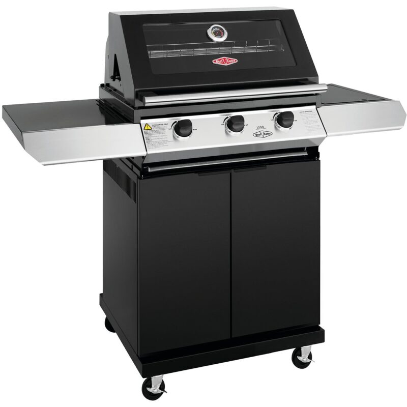 BeefEater 1200E 3 Burner BBQ & Side Burner Trolley (BMG1231BBE 5060569418192)