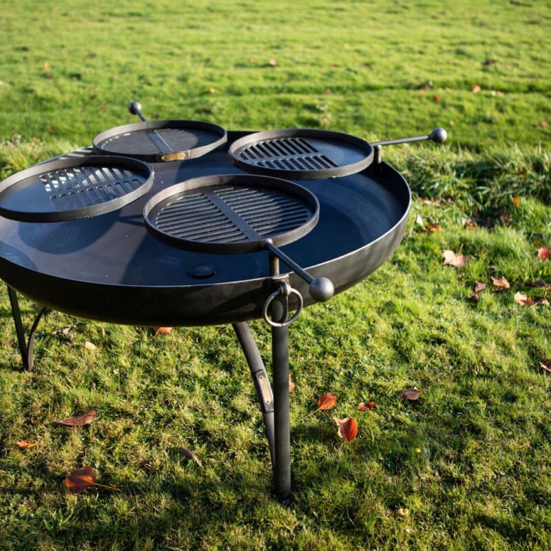 Firepits UK Plain Jane Fire Pit with Four Swing Arm BBQ Racks 120cm ...