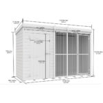 Total Sheds (10x4) Dog Kennel And Run (Full Height With Bars)