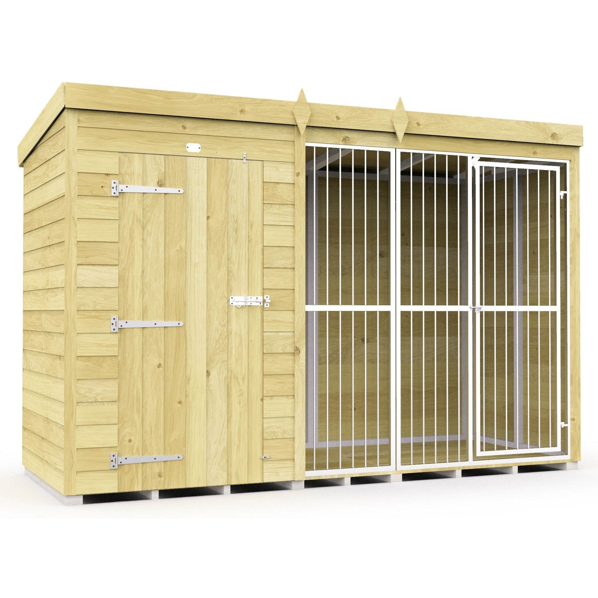 Total Sheds (10x4) Dog Kennel And Run (Full Height With Bars) Total Sheds (10x4) Dog Kennel And Run (Full Height With Bars)