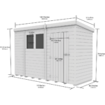 Total Sheds (10x4) Pressure Treated Pent Shed