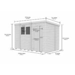 Total Sheds (11x6) Pressure Treated Pent Shed
