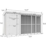 Total Sheds (12x4) Dog Kennel And Run (Full Height With Bars)