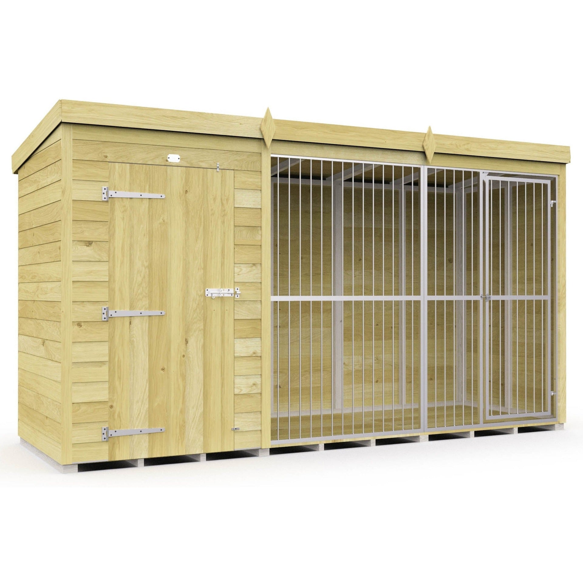 Total Sheds (12x4) Dog Kennel And Run (Full Height With Bars) Total Sheds (12x4) Dog Kennel And Run (Full Height With Bars)