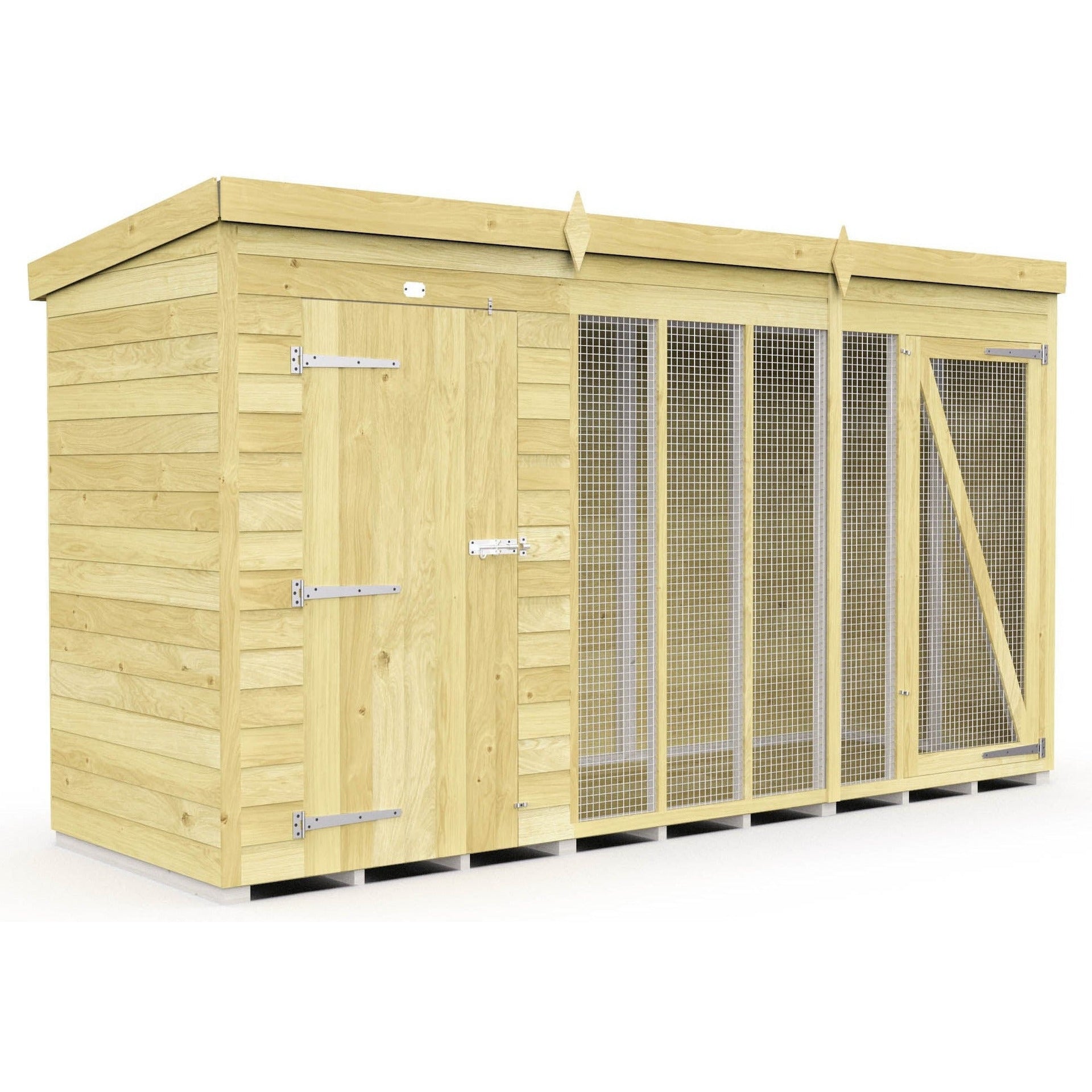 Total Sheds (12x4) Dog Kennel And Run (Full Height) Total Sheds (12x4) Dog Kennel And Run (Full Height)