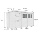 Total Sheds (12x5) Pressure Treated Pent Shed