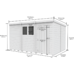 Total Sheds (12x8) Pressure Treated Pent Shed