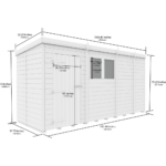 Total Sheds (13x5) Pressure Treated Pent Shed