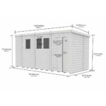 Total Sheds (13x7) Pressure Treated Pent Shed