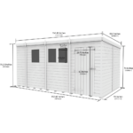 Total Sheds (13x8) Pressure Treated Pent Shed