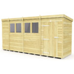 Total Sheds (14x4) Pressure Treated Pent Shed