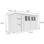 Total Sheds (14x5) Pressure Treated Pent Shed