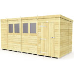 Total Sheds (14x6) Pressure Treated Pent Shed