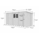 Total Sheds (15x7) Pressure Treated Pent Shed