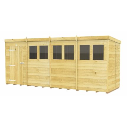 Total Sheds (16x5) Pressure Treated Pent Shed