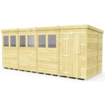 Total Sheds (16x7) Pressure Treated Pent Shed