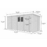 Total Sheds (16x7) Pressure Treated Pent Shed