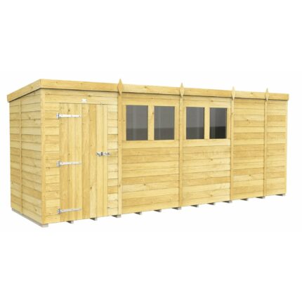 Total Sheds (17x5) Pressure Treated Pent Shed
