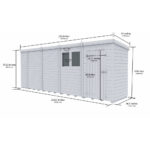 Total Sheds (19x4) Pressure Treated Pent Shed