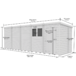Total Sheds (20x6) Pressure Treated Pent Shed