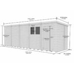 Total Sheds (20x7) Pressure Treated Pent Shed
