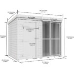 Total Sheds (8x6) Dog Kennel And Run (Full Height With Bars)