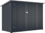 2.1x0.9m Metal Bike Shed, Lockable Galvanised Steel Garden Shed