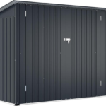 2.1x0.9m Metal Bike Shed, Lockable Galvanised Steel Garden Shed