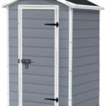 Keter Manor Outdoor Garden Storage Shed, Grey, 4 x 3 ft