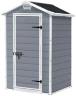 Keter Manor Outdoor Garden Storage Shed, Grey, 4 x 3 ft