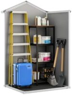 Keter Manor Outdoor Garden Storage Shed, Grey, 4 x 3 ft - Image 8