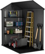 Keter Darwin Outdoor Apex Single Door Garden Storage Shed 6 x 4ft Grey Wood Look and Feel | Fade Free | All Weather Resistant | Safe and Secure | Zero Maintenance | 15 year Warranty - Image 6