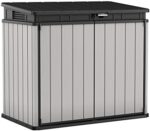 Store It Out Premier XL Outdoor Garden Storage Shed, Grey and Black, 141 x 82 x 123.5 cm