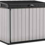 Store It Out Premier XL Outdoor Garden Storage Shed, Grey and Black, 141 x 82 x 123.5 cm