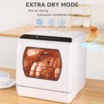 Hermitlux Table Top Dishwasher for 5 Place Settings (5L Tank), Tabletop Dishwasher no Plumbing with 6 Programmes Including 360° Spray Arms | Hot - Air Drying | Energy Class D | No Installation - Image 5