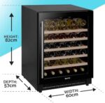54 Bottle Wine Cellar Fridge with Digital Touch Screen Controls, 135L Capacity Cooler Cabinet, Black - DH78 - Image 3