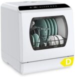 Hermitlux Table Top Dishwasher for 5 Place Settings (5L Tank), Tabletop Dishwasher no Plumbing with 6 Programmes Including 360° Spray Arms | Hot - Air Drying | Energy Class D | No Installation