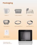 HAVA 2025 NEW Upgraded Table Top Dishwasher with Water Softener and Enhanced Energy Efficiency, Portable Dishwasher with 8 Wash Programs, Child Lock & Delayed Start Function, No Installation Needed - Image 11