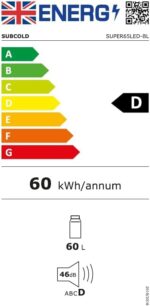 Super65 LED - Table-Top Fridge | 65L Beer, Wine & Drinks Fridge | LED Light + Lock & Key | Energy Efficient (Black) - Image 8