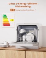 HAVA 2025 NEW Upgraded Table Top Dishwasher with Water Softener and Enhanced Energy Efficiency, Portable Dishwasher with 8 Wash Programs, Child Lock & Delayed Start Function, No Installation Needed - Image 3