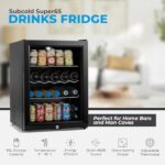 Super65 LED - Table-Top Fridge | 65L Beer, Wine & Drinks Fridge | LED Light + Lock & Key | Energy Efficient (Black) - Image 4