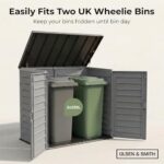 Storage Shed 1170L Extra Large XL Outdoor Garden Storage Boxes with Padlock - Plastic Shed Box Cabinet Cupboard - for 2x 230L Bins, Garden Tools, Bike Storage - Image 3