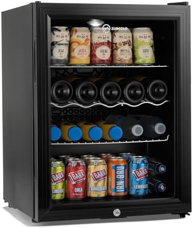 41V9LCDJ4ZL._AC_.jpg Super65 LED - Table-Top Fridge | 65L Beer, Wine & Drinks Fridge | LED Light + Lock & Key | Energy Efficient (Black) - Image 1