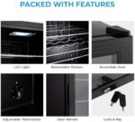 Super65 LED - Table-Top Fridge | 65L Beer, Wine & Drinks Fridge | LED Light + Lock & Key | Energy Efficient (Black) - Image 6