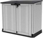 Keter Store it Out Nova Outdoor Garden Storage Shed, 32 x 71.5 x 113.5 cm, Light Grey with Dark Grey Lid - Image 4