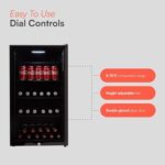 CBC98BK Under-Counter Fridge, 98 Litre Beer, Wine and Drinks Fridge with Adjustable Temperature Control, LED Light, Suitable for Cans and Bottles, Energy Efficient - in Black - Image 6