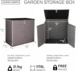 Storage Shed 1170L Extra Large XL Outdoor Garden Storage Boxes with Padlock - Plastic Shed Box Cabinet Cupboard - for 2x 230L Bins, Garden Tools, Bike Storage - Image 2