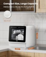 HAVA 2025 NEW Upgraded Table Top Dishwasher with Water Softener and Enhanced Energy Efficiency, Portable Dishwasher with 8 Wash Programs, Child Lock & Delayed Start Function, No Installation Needed - Image 2