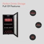 CBC98BK Under-Counter Fridge, 98 Litre Beer, Wine and Drinks Fridge with Adjustable Temperature Control, LED Light, Suitable for Cans and Bottles, Energy Efficient - in Black - Image 4
