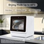 Table Top Dishwasher 7+3 Programmes, Mini Countertop Dishwasher with 5 Place Settings, Delayed Star Function & Child Lock - Image 8